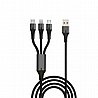 כבל סנכרון וטעינה USB to lightning, micro usb and type-c