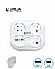 מפצל T4 מרובע+מטען USB A/C