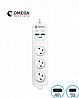 רב שקע 3 שקעים+מטען USB A/C