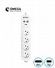 רב שקע 4 שקעים+מטען USB A/C